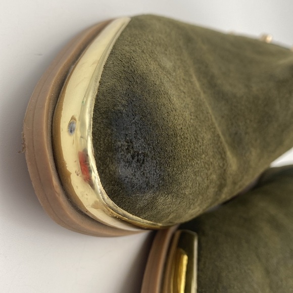 Fergie ankle boots are women 9M suede green gold details festival casual gipsy - Picture 3 of 14